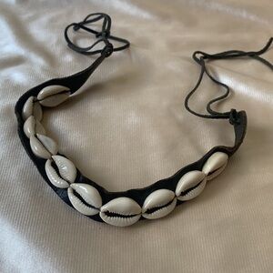 Cowrie Shell Leather Choker | Cowrie Jewlery